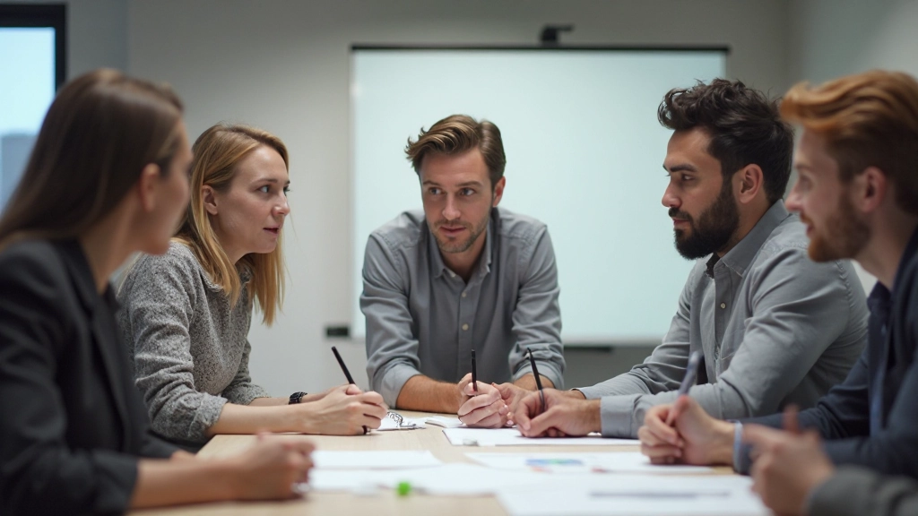 Creatief team brainstorming in modern werkruimte met whiteboards
